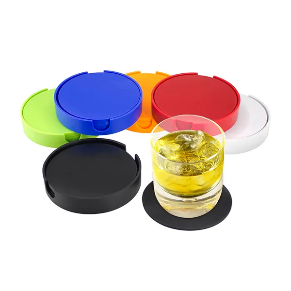 Set de Posavasos Plásticos Redondos