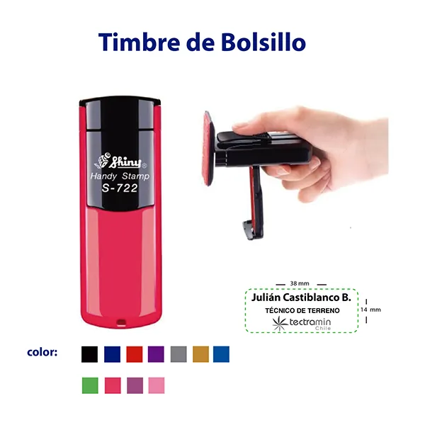 Timbre de bolsillo 38x14 mm